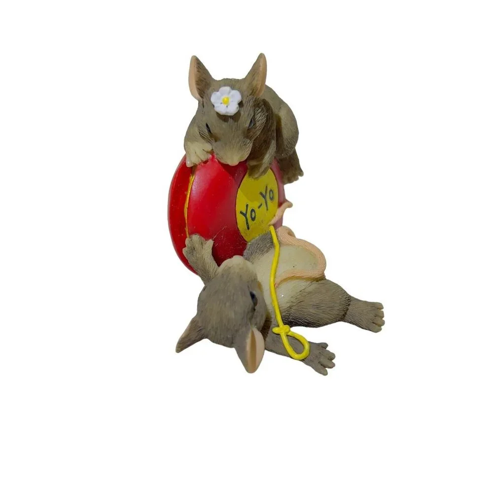 Fitz And Floyd Charming Tails Mouse Yo- Yo Even the Ups and Downs Are Fun Figure